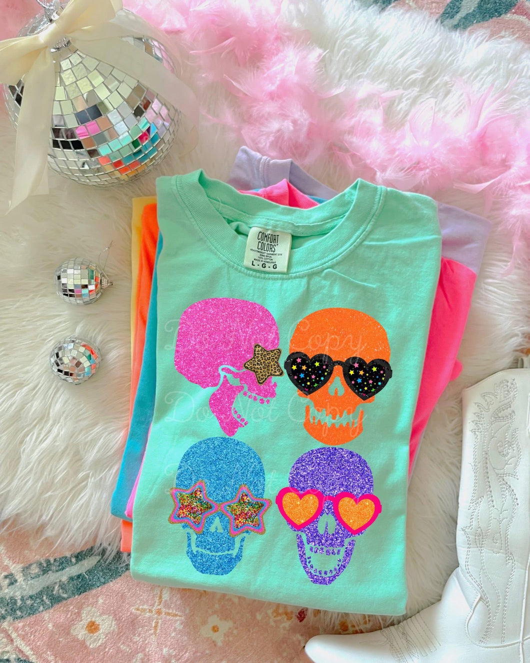 Glam Glitter Halloween Skull