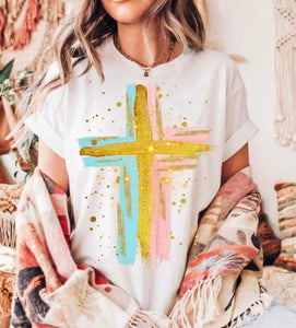 Glitter Colorful Cross