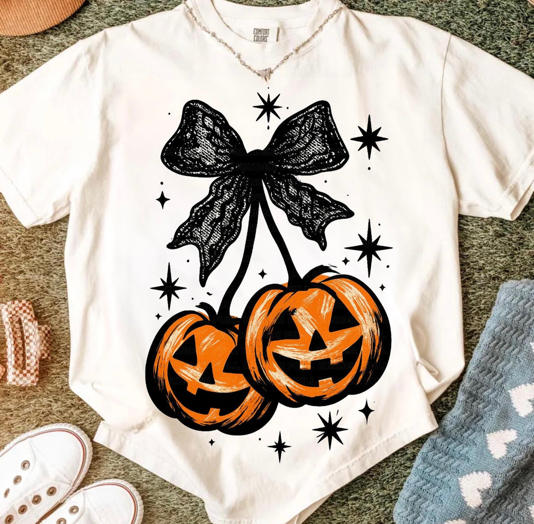 Lace bow Pumpkin Cherries