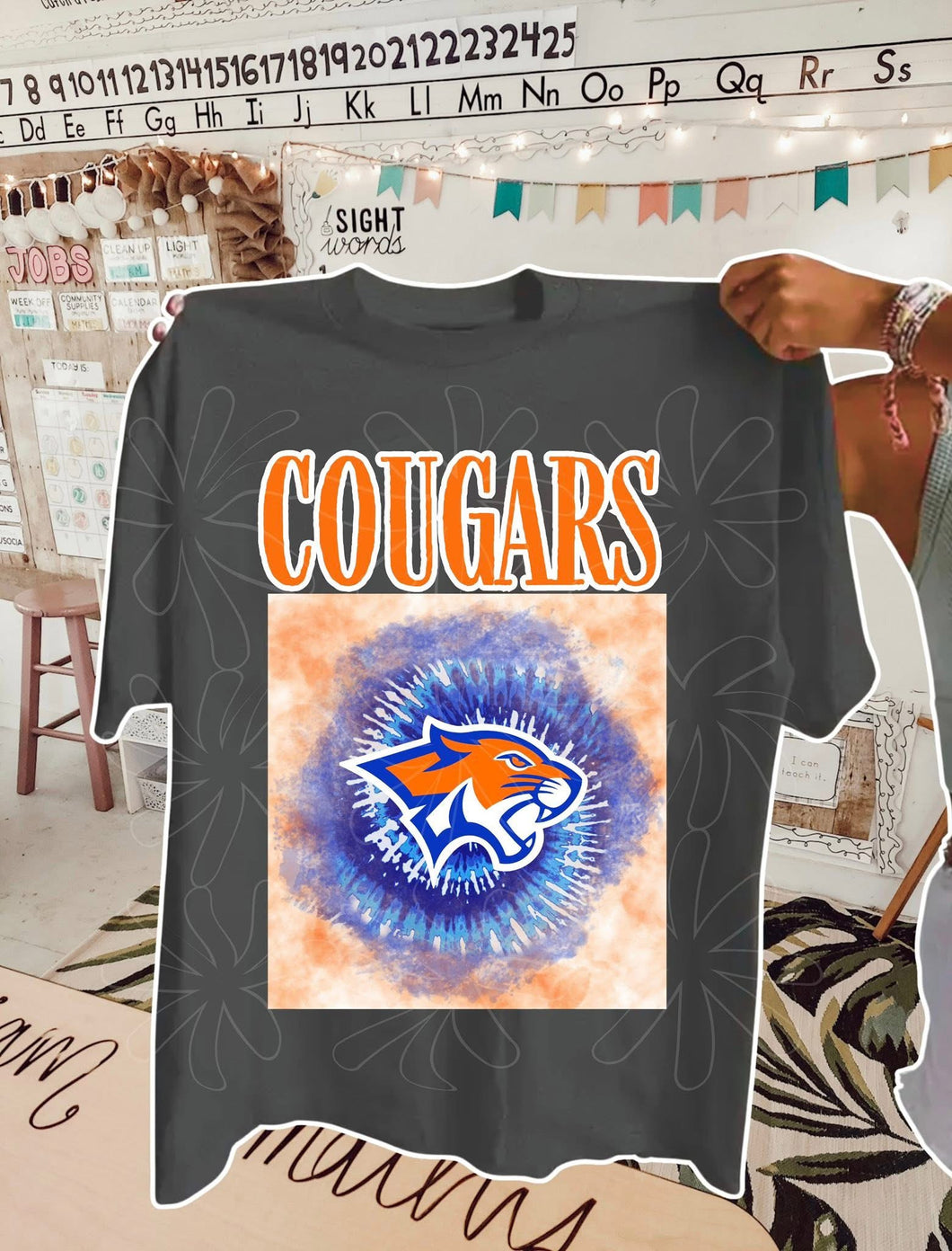 Retro Tye Dye Cougars