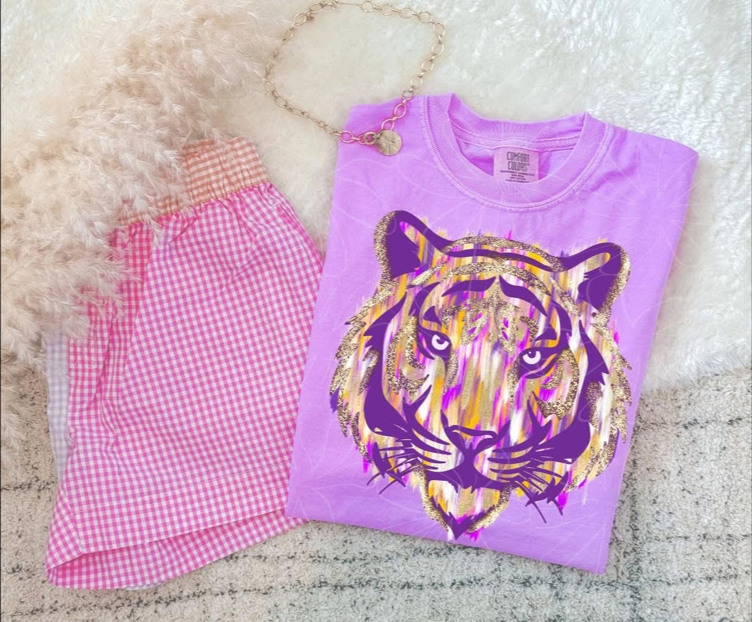 Preppy Brush Stroked Tiger