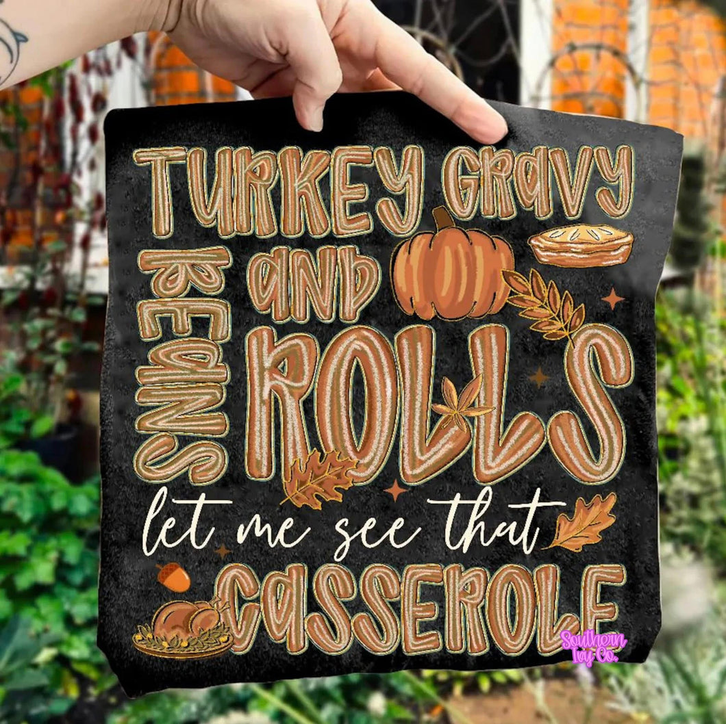 Turkey Gravy Beans & Rolls
